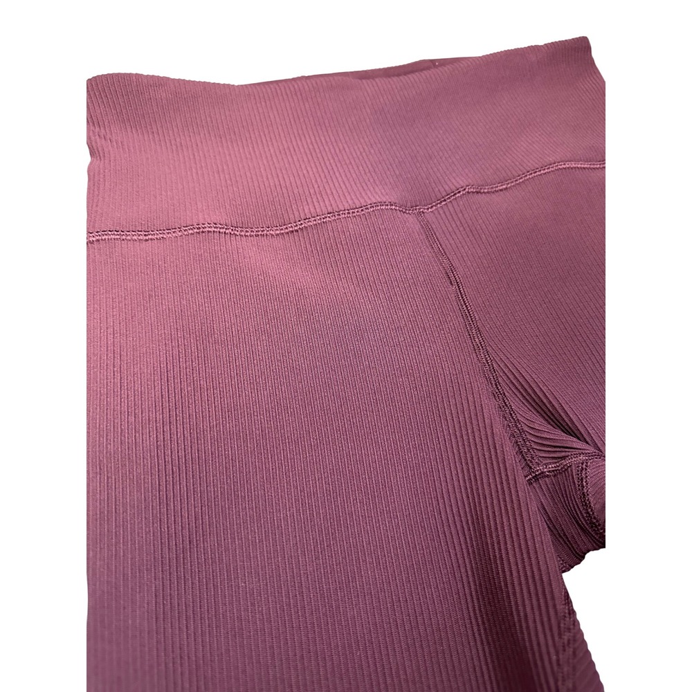 Athleta Elation Rib Tight Leggings Women's Burgundy High Rise Yoga Activewear - Picture 3 of 7